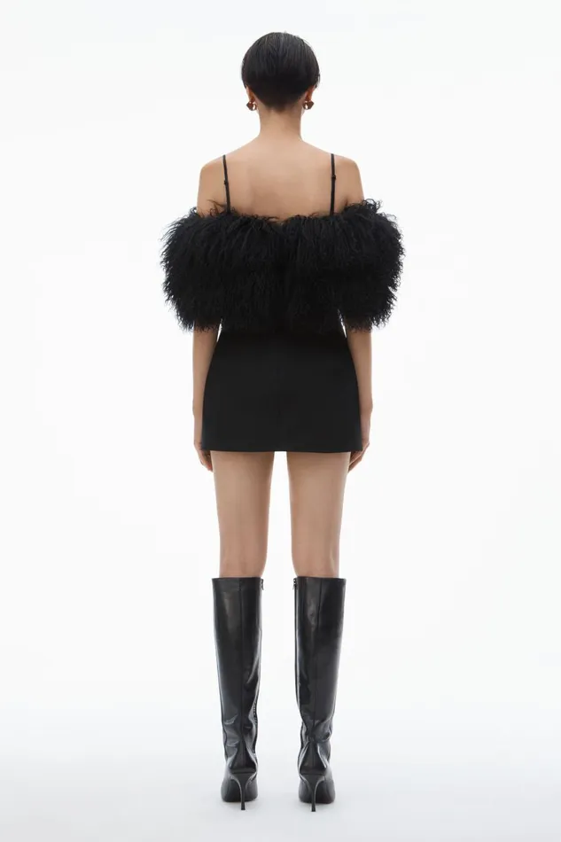 Alexander Wang Dresses Women Minidress With Detachable Mongolian Lamb Shearling