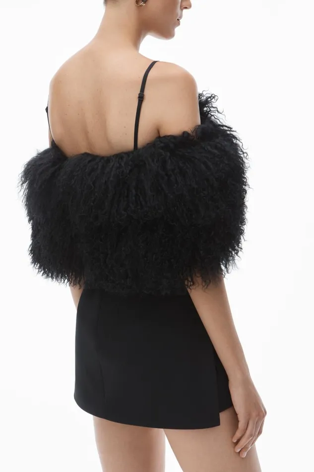 Alexander Wang Dresses Women Minidress With Detachable Mongolian Lamb Shearling