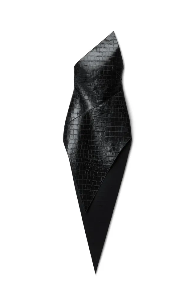 Alexander Wang Dresses Women Pointed Midi Dress In CrocEmbossed Leather