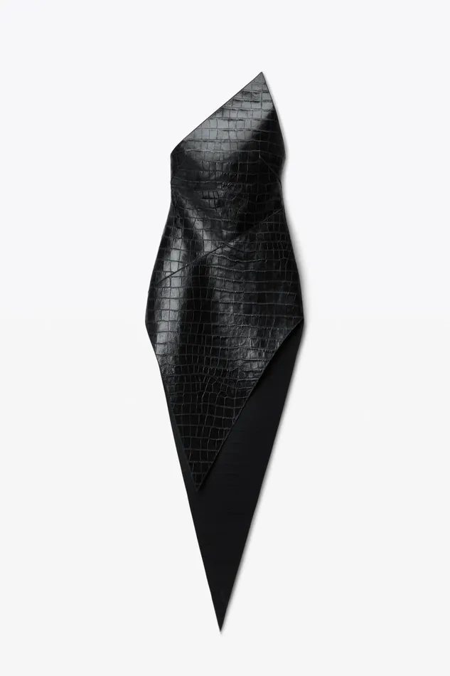 Alexander Wang Dresses Women Pointed Midi Dress In CrocEmbossed Leather