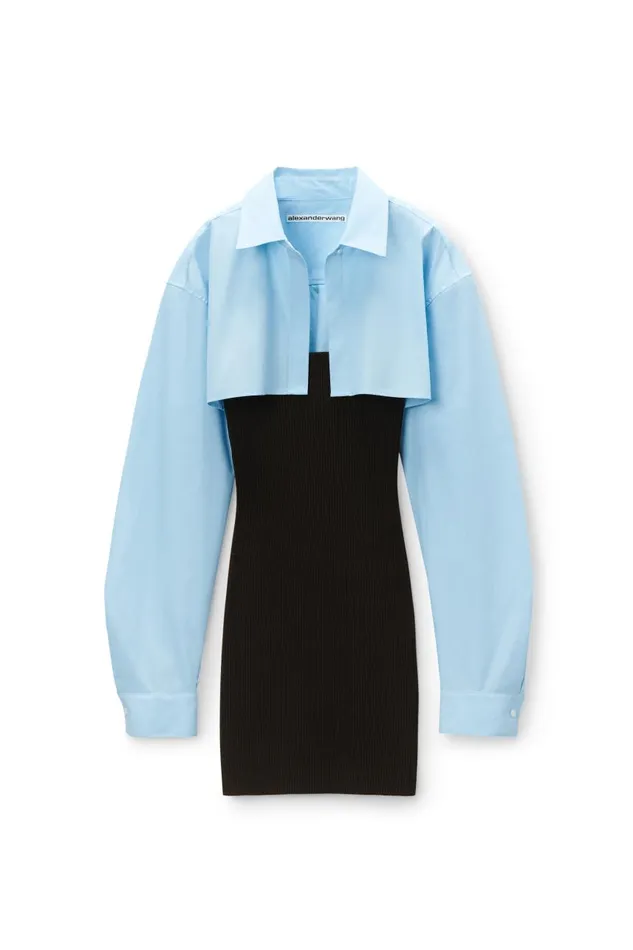 Alexander Wang Dresses Women PreStyled Cropped Cami and Button Up Twinset Dress