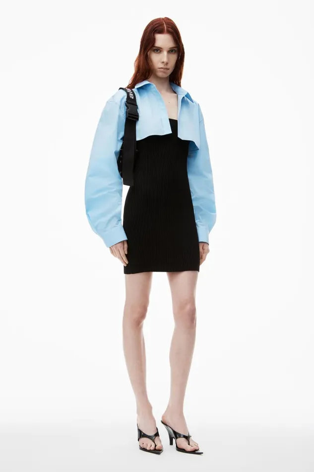 Alexander Wang Dresses Women PreStyled Cropped Cami and Button Up Twinset Dress