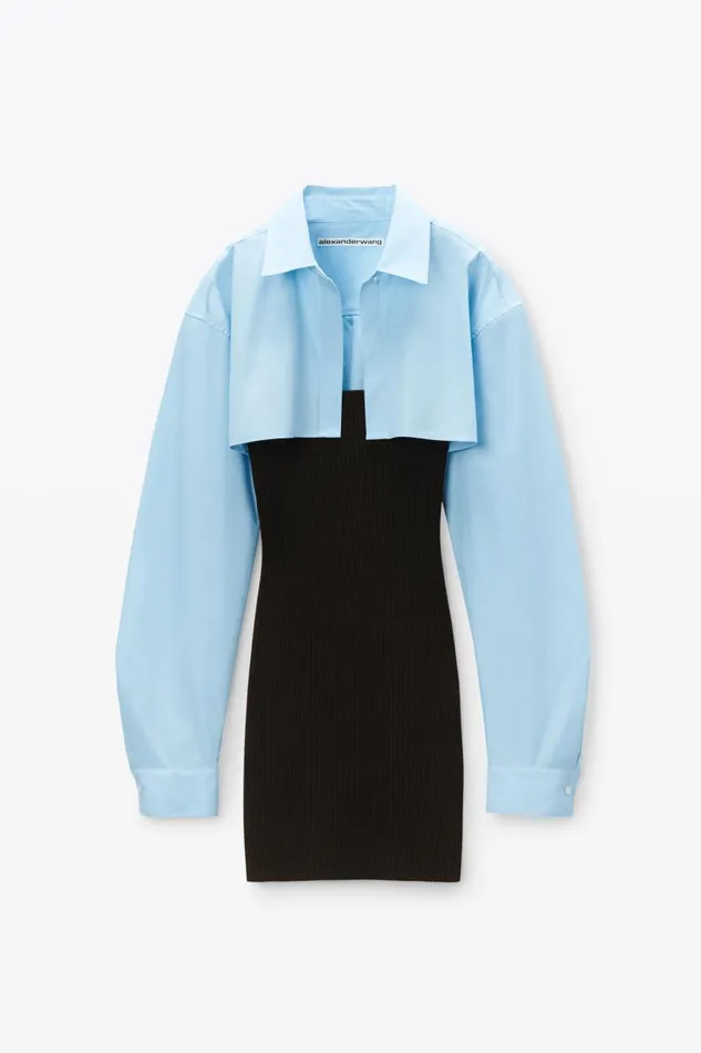 Alexander Wang Dresses Women PreStyled Cropped Cami and Button Up Twinset Dress