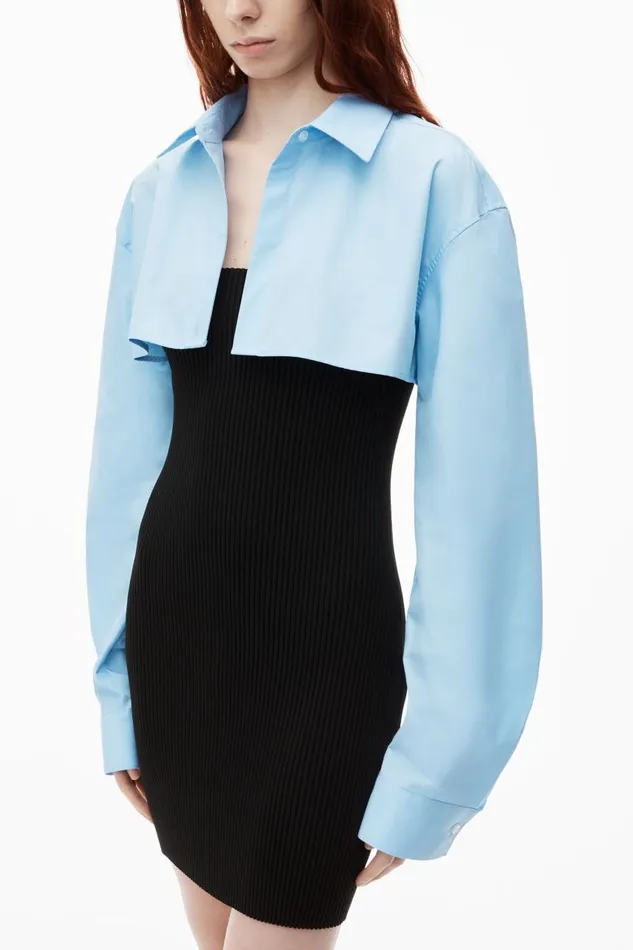 Alexander Wang Dresses Women PreStyled Cropped Cami and Button Up Twinset Dress