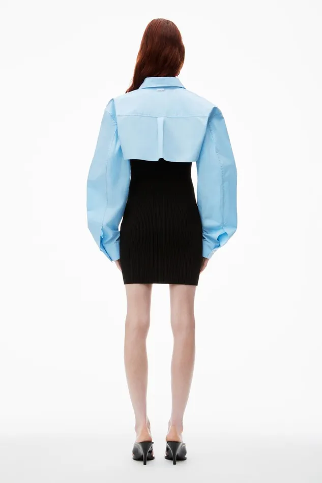 Alexander Wang Dresses Women PreStyled Cropped Cami and Button Up Twinset Dress