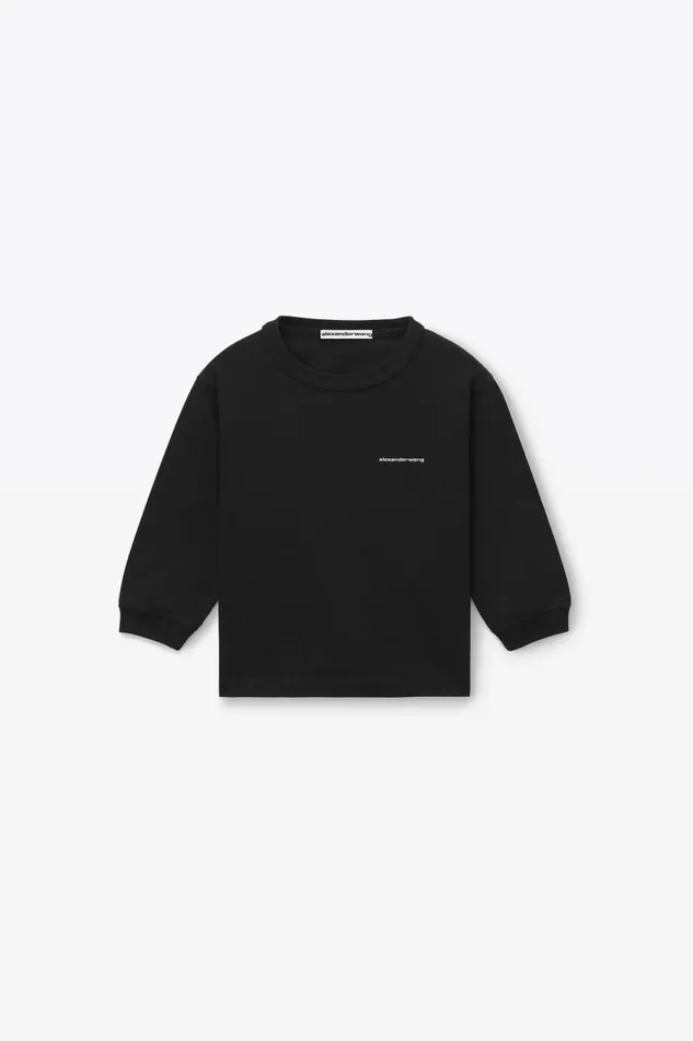 Alexander Wang Kids Logo Long Sleeve Tee In Essential Jersey