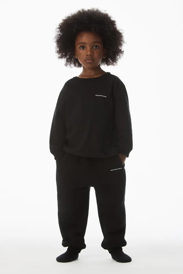 Alexander Wang Kids Logo Long Sleeve Tee In Essential Jersey
