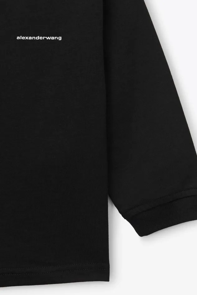 Alexander Wang Kids Logo Long Sleeve Tee In Essential Jersey