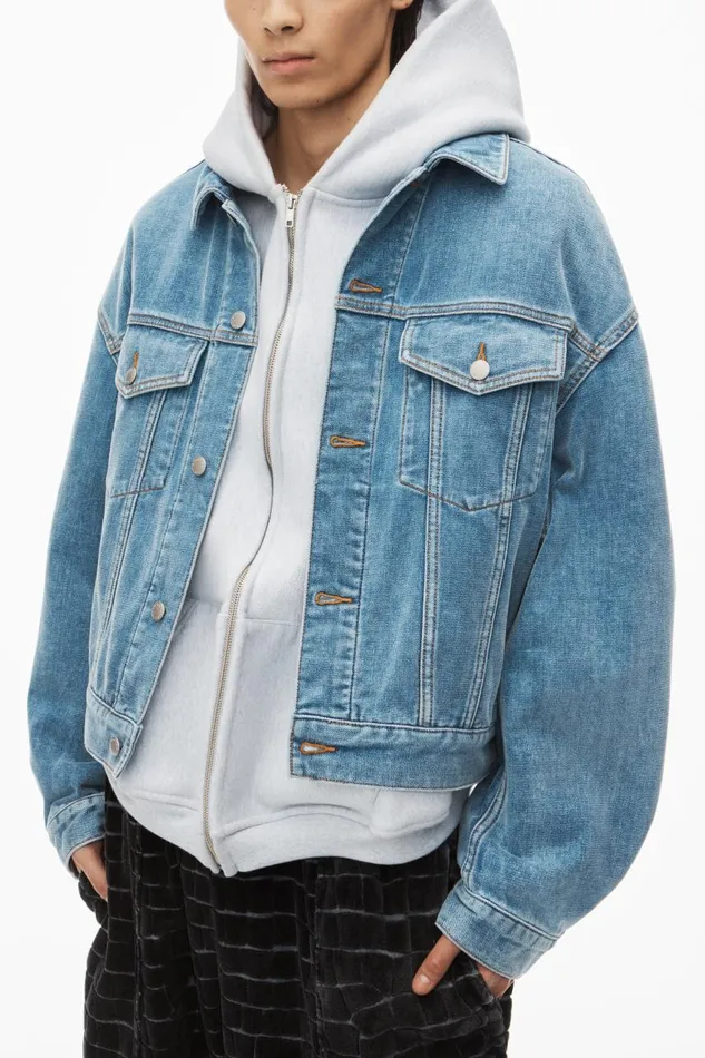 Alexander Wang Outerwear Men Oversize Jacket In Brushed Denim