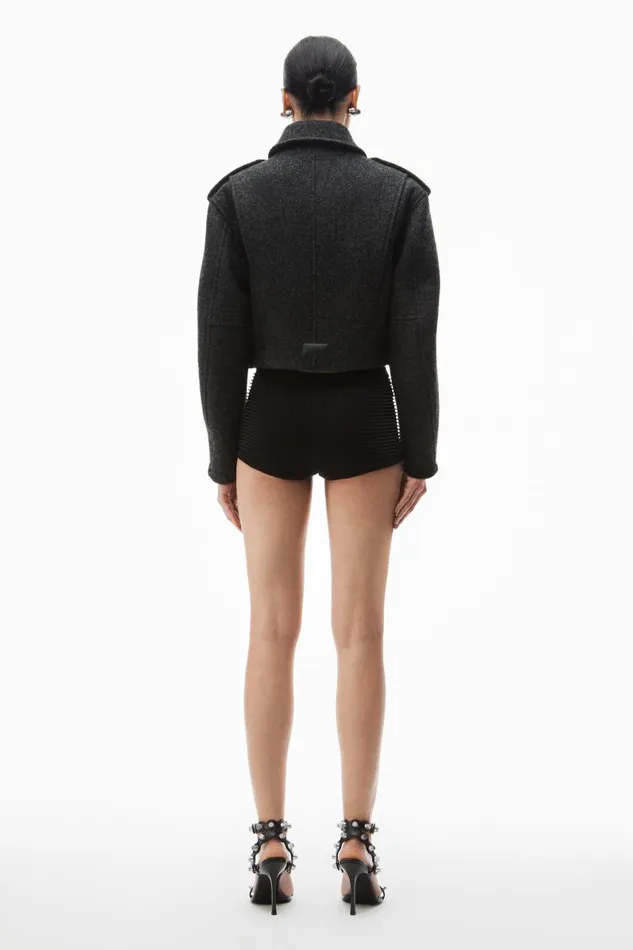 Alexander Wang Outerwear Women Cropped Military Jacket In Donegal Wool
