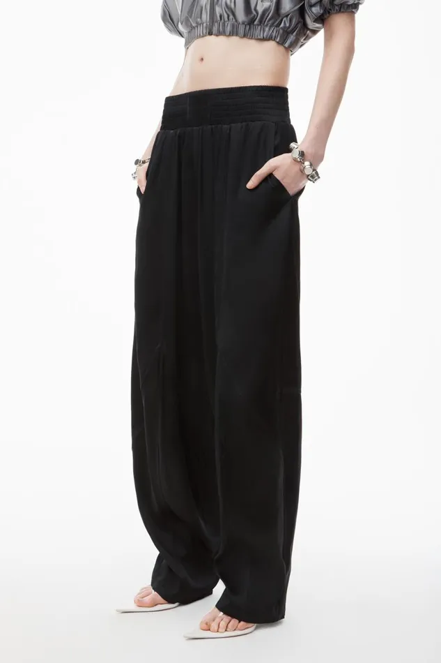 Alexander Wang Pants Women Wide Leg Pant In Satin Jersey
