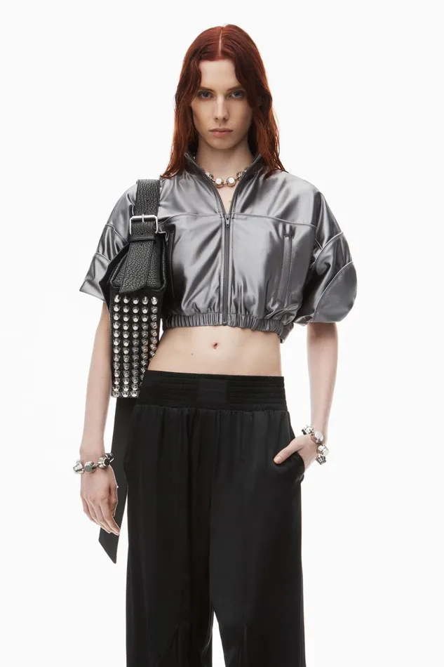 Alexander Wang Pants Women Wide Leg Pant In Satin Jersey