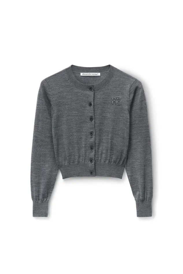Alexander Wang Sweaters Women Logo Cropped Cardigan In Superfine Merino