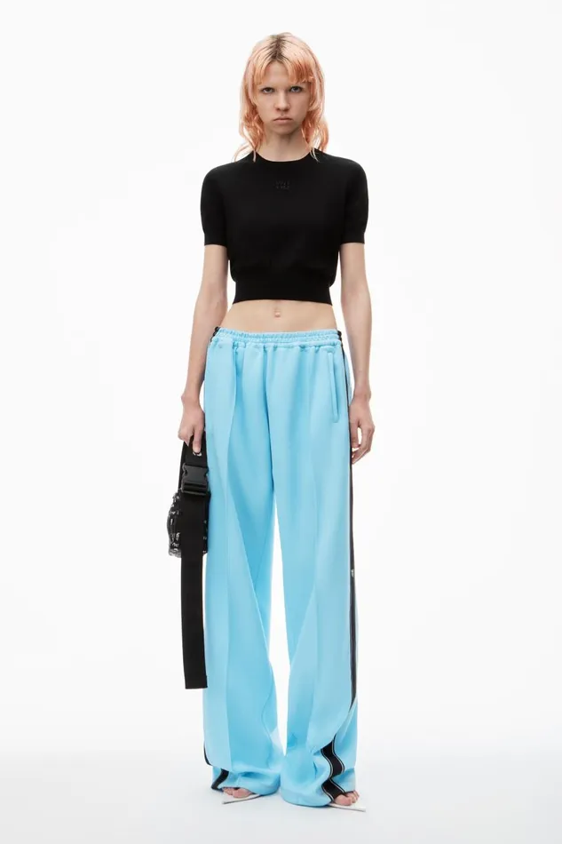 Alexander Wang Sweaters Women LogoEmbossed Tee In Superfine Merino Wool