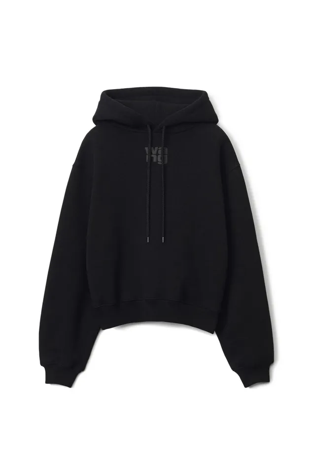 Alexander Wang Sweatshirts Women Puff Logo Hoodie In Structured Terry