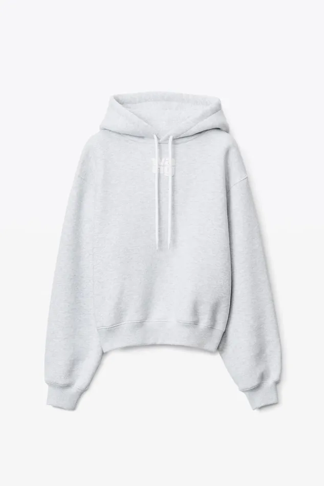 Alexander Wang Sweatshirts Women Puff Logo Hoodie In Structured Terry