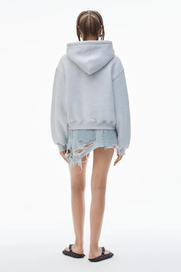 Alexander Wang Sweatshirts Women Puff Logo Hoodie In Structured Terry