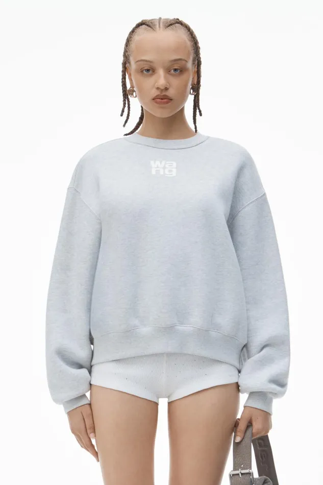 Alexander Wang Sweatshirts Women Puff Logo Sweatshirt In Structured Terry