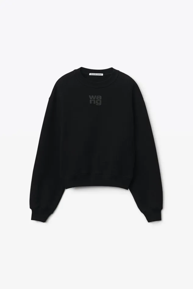 Alexander Wang Sweatshirts Women Puff Logo Sweatshirt In Structured Terry