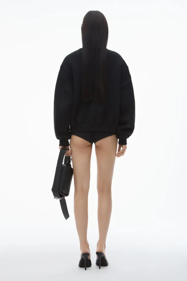 Alexander Wang Sweatshirts Women Puff Logo Sweatshirt In Structured Terry