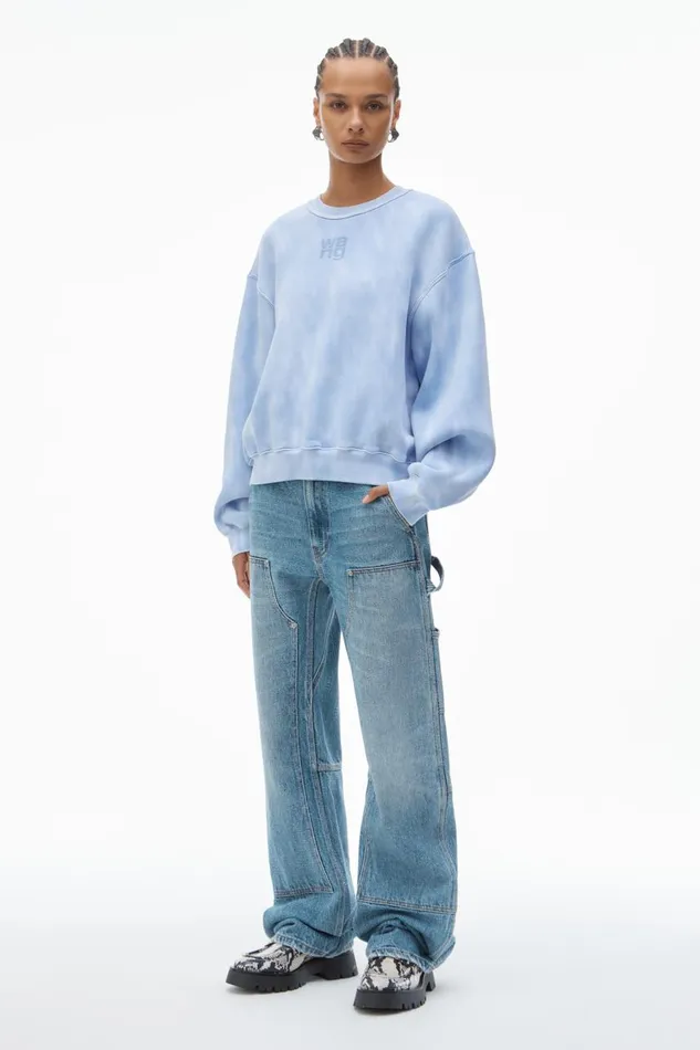 Alexander Wang Sweatshirts Women Puff Logo Sweatshirt In Structured Terry