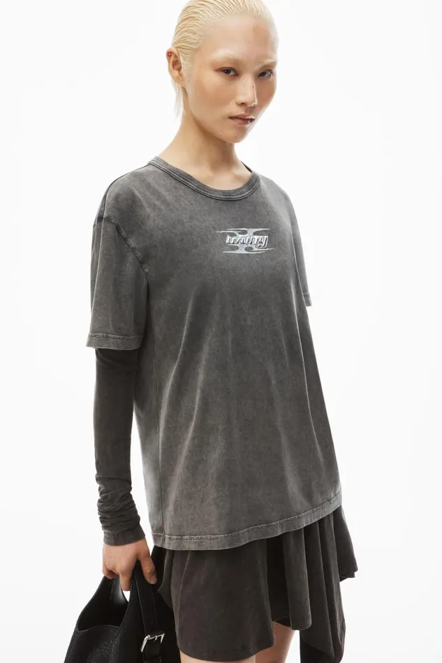 Alexander Wang TShirts Women Blade LogoEmbossed Tee In Cotton