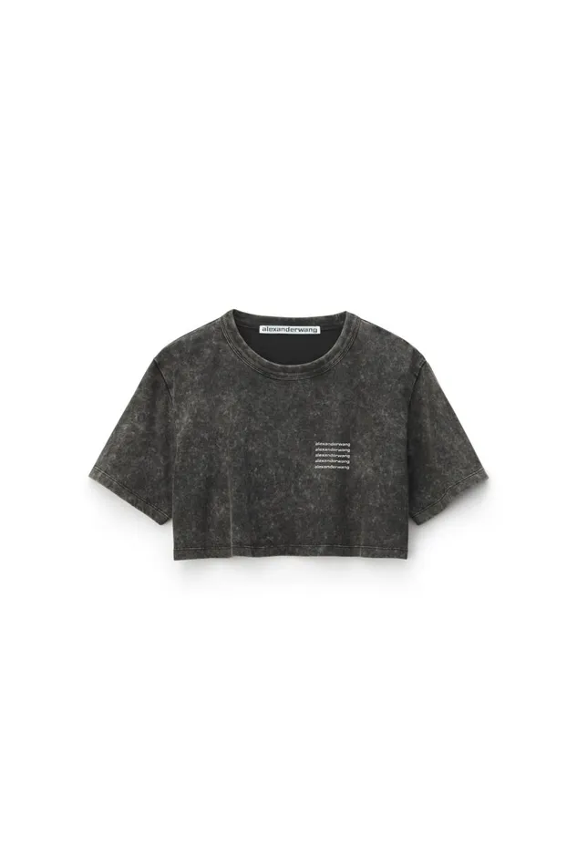 Alexander Wang TShirts Women Cropped Tee In Acid Wash Jersey