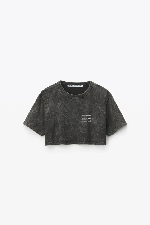 Alexander Wang TShirts Women Cropped Tee In Acid Wash Jersey
