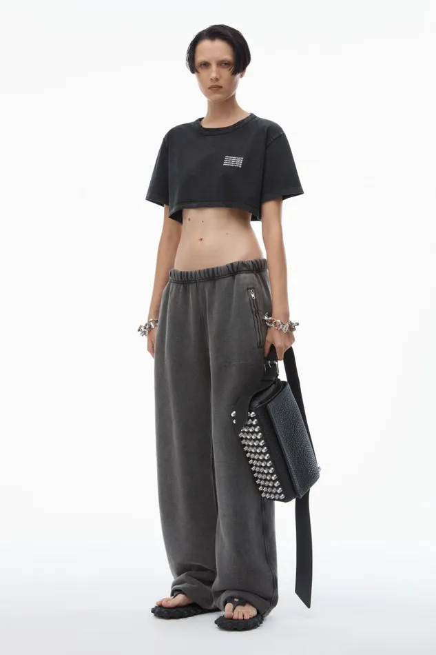 Alexander Wang TShirts Women Cropped Tee In Acid Wash Jersey