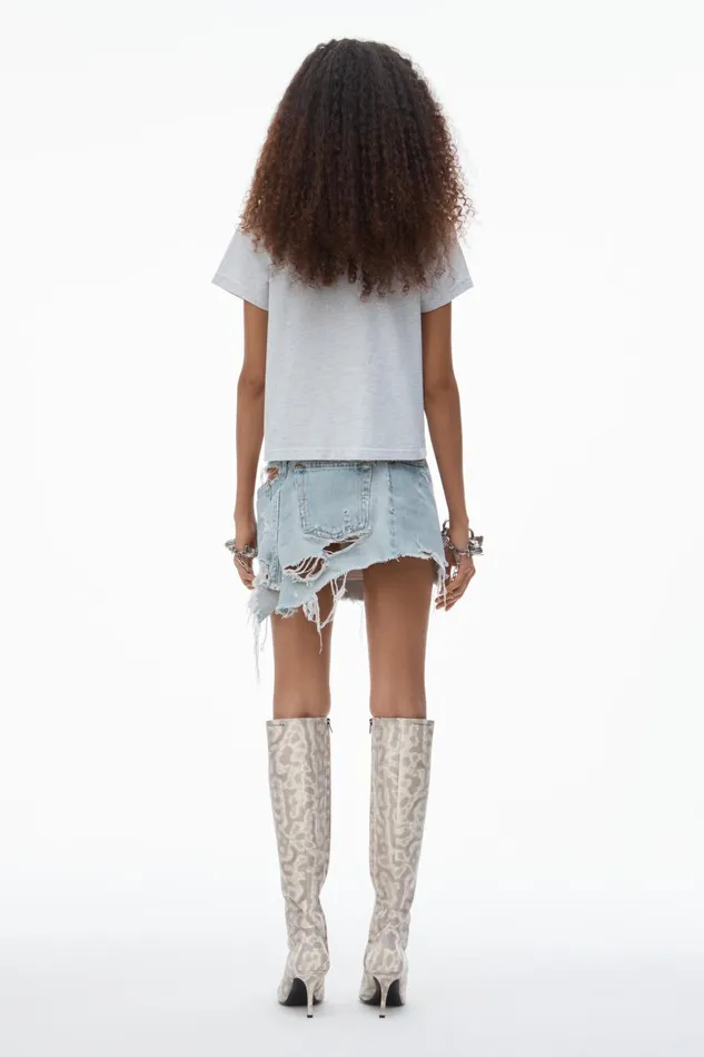 Alexander Wang TShirts Women Puff Logo Shrunken Tee In Cotton Jersey