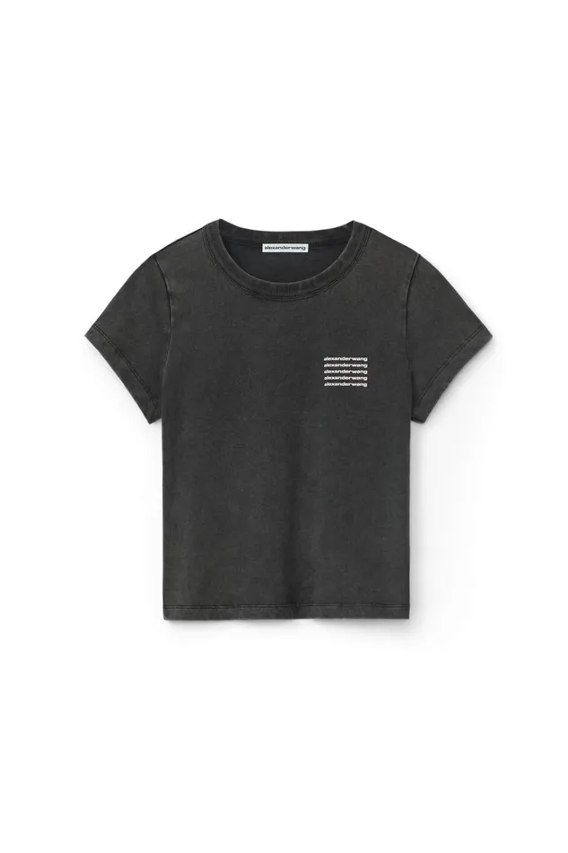 Alexander Wang TShirts Women Shrunken Tee In Acid Wash Jersey