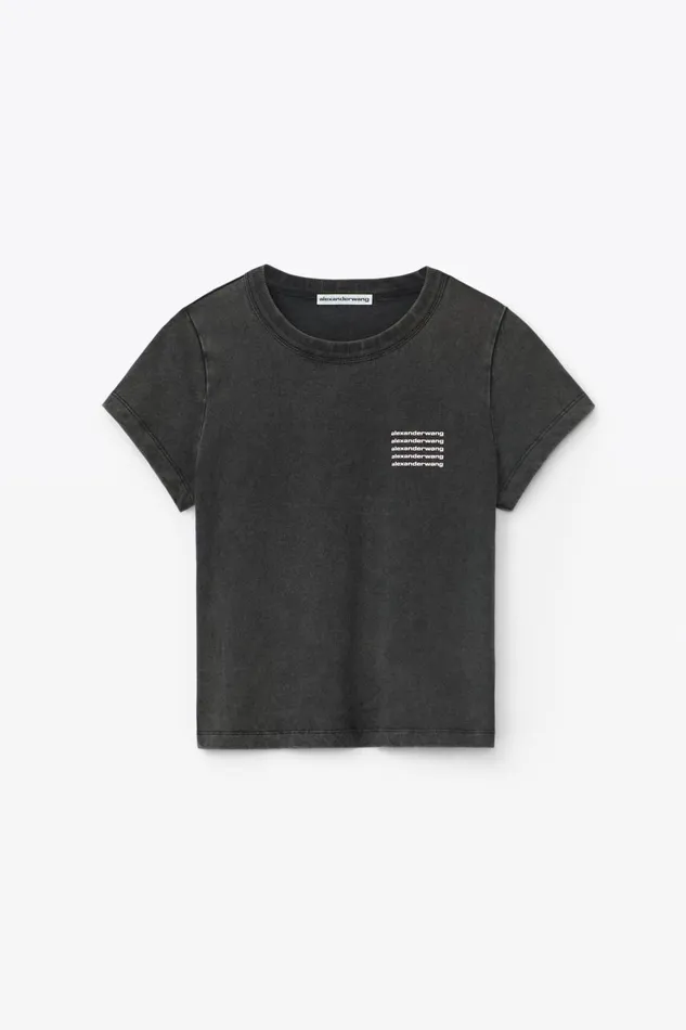 Alexander Wang TShirts Women Shrunken Tee In Acid Wash Jersey