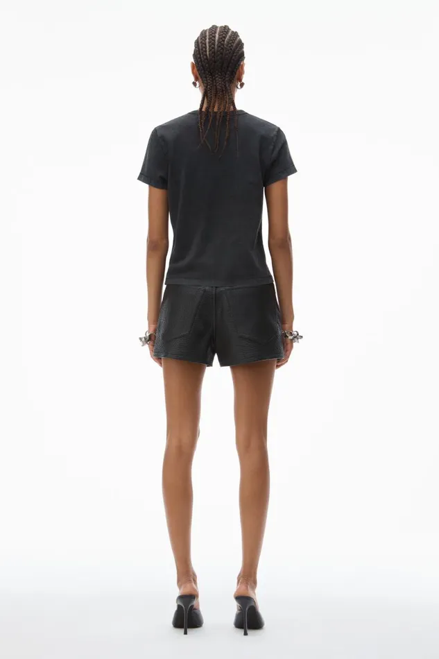 Alexander Wang TShirts Women Shrunken Tee In Acid Wash Jersey
