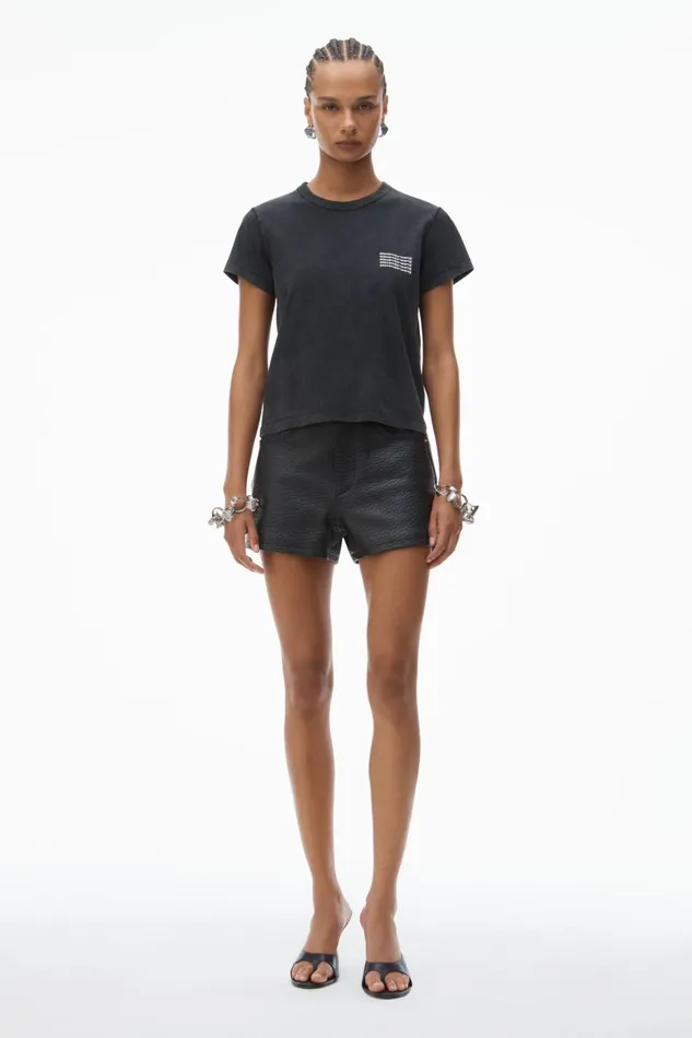 Alexander Wang TShirts Women Shrunken Tee In Acid Wash Jersey