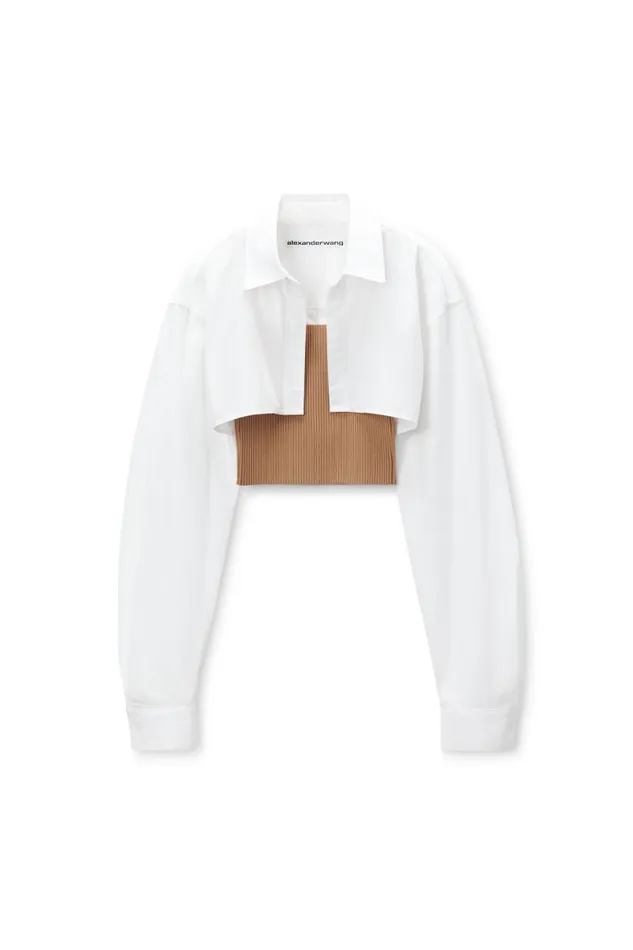 Alexander Wang Tops and Shirts Women PreStyled Cami and Cropped Button Up Twinset Alexander Wang Tops and Shirts Women PreStyled Cami and Cropped Button Up Twinset