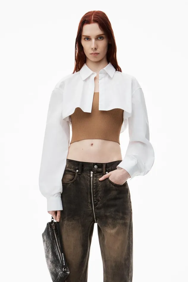 Alexander Wang Tops and Shirts Women PreStyled Cami and Cropped Button Up Twinset