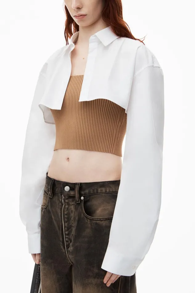 Alexander Wang Tops and Shirts Women PreStyled Cami and Cropped Button Up Twinset