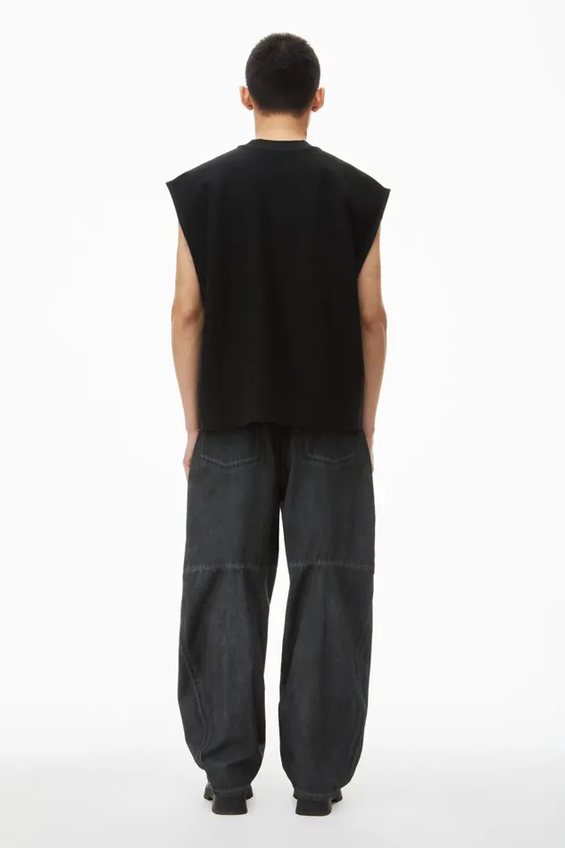 Alexander Wang Tops Men Puffed Logo Muscle Tank Top In Cotton