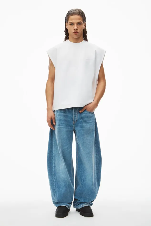 Alexander Wang Tops Men Puffed Logo Muscle Tank Top In Cotton