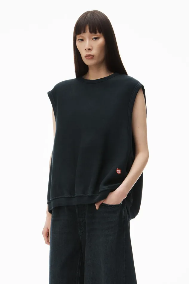 Alexander Wang UnisexWomenMen Sleeveless Crew Neck Vest In Terry