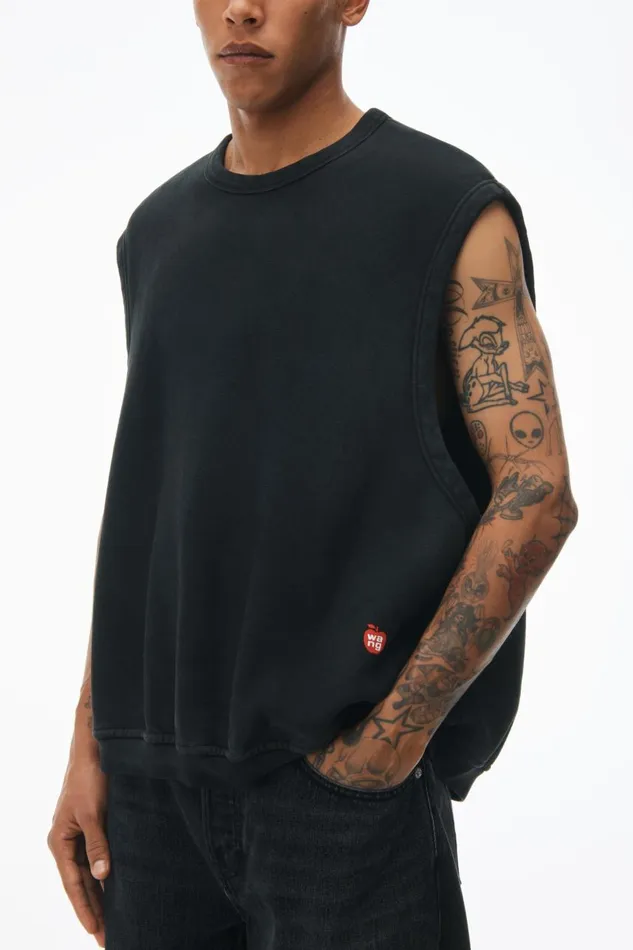 Alexander Wang UnisexWomenMen Sleeveless Crew Neck Vest In Terry