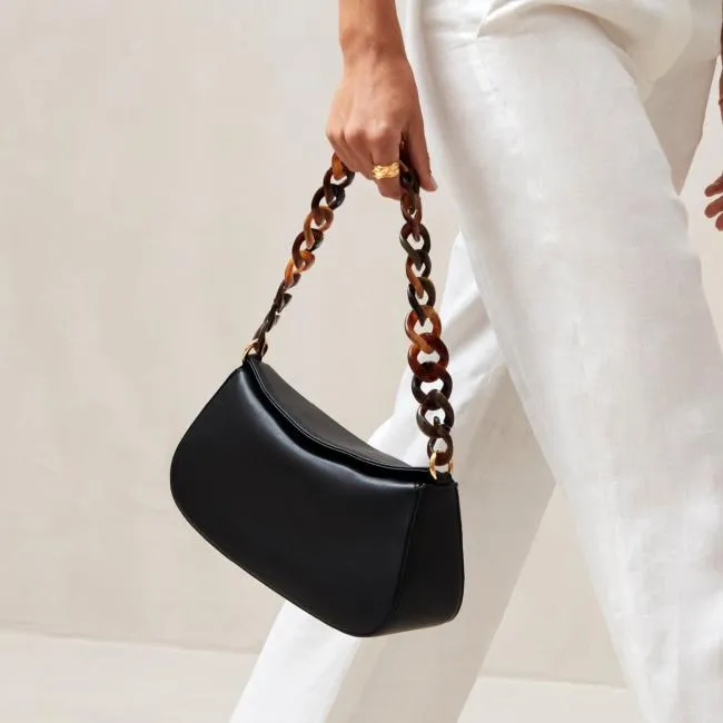 ALOHAS Bags The Curl 8211 Black Leather Handbag 8211 Women