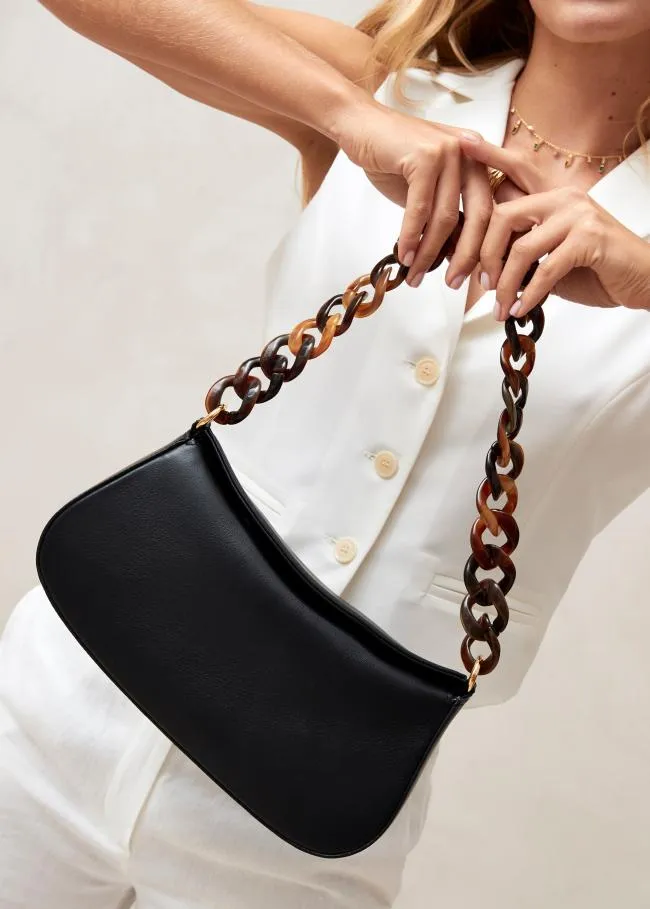 ALOHAS Bags The Curl 8211 Black Leather Handbag 8211 Women