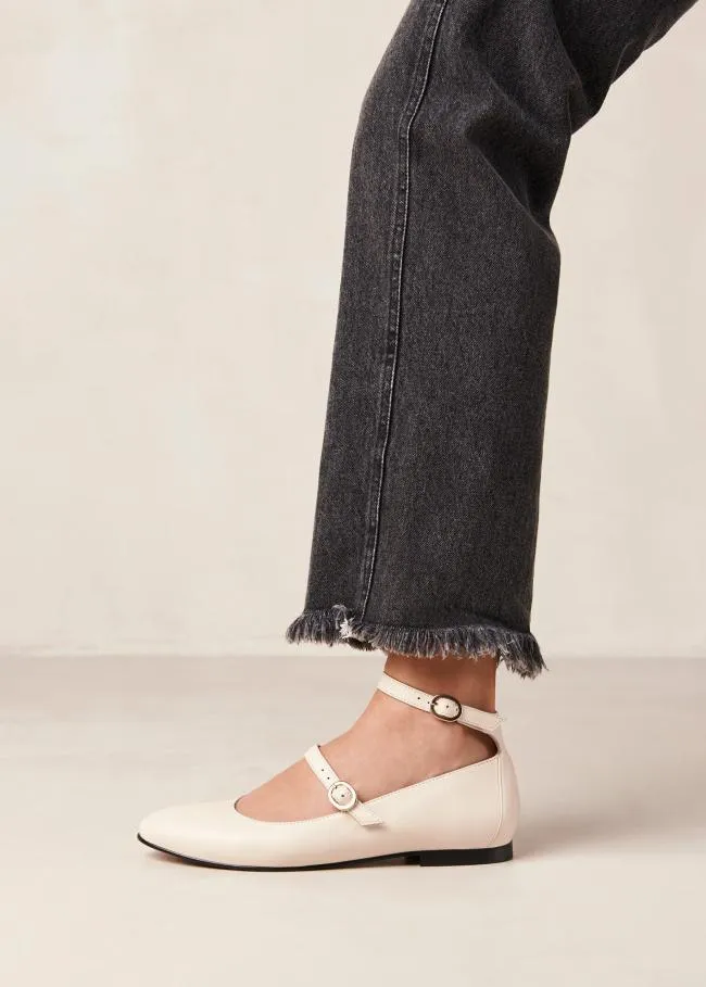ALOHAS Ballet Flats Evelyn 8211 White Leather MaryJane Flats 8211 Women