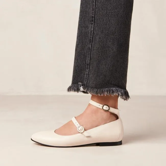 ALOHAS Ballet Flats Evelyn 8211 White Leather MaryJane Flats 8211 Women