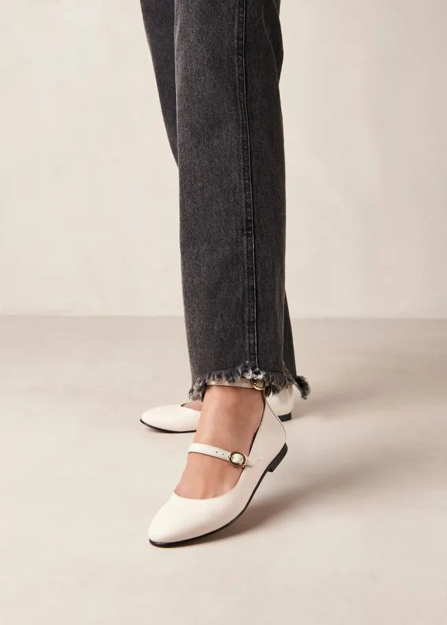 ALOHAS Ballet Flats Evelyn 8211 White Leather MaryJane Flats 8211 Women