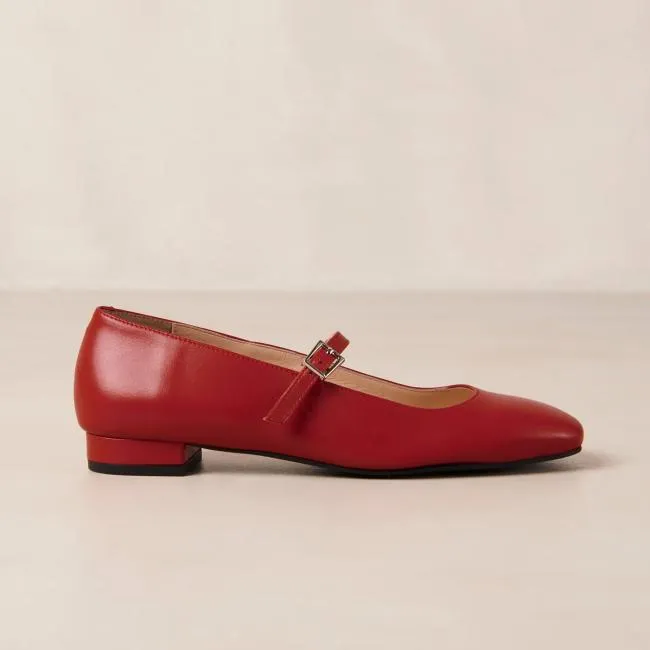 ALOHAS Ballet Flats Por Do Sol 8211 Red Leather Ballet Pumps 8211 Women