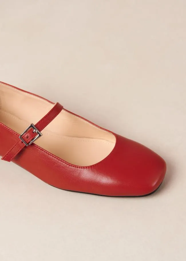 ALOHAS Ballet Flats Por Do Sol 8211 Red Leather Ballet Pumps 8211 Women