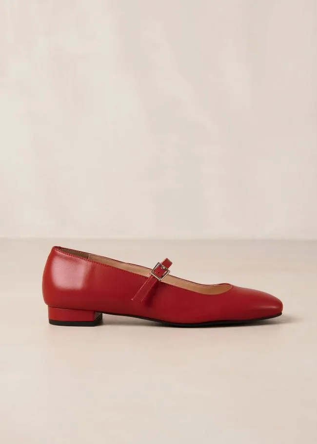 ALOHAS Ballet Flats Por Do Sol 8211 Red Leather Ballet Pumps 8211 Women