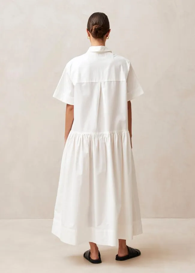 ALOHAS Dresses Bay 8211 White Cotton Midi Dress 8211 Women